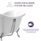 Anzzi Belissima 69.29 in Double Slipper Acrylic Claw Foot Tub in White FT-CF130LXFT-CH - alternate 10
